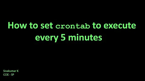 How to set crontab to execute every 5 minutes