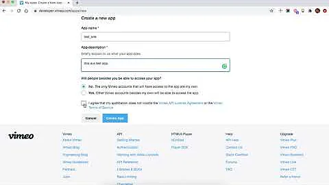 How to generate or create Vimeo API || App Secret || App Key