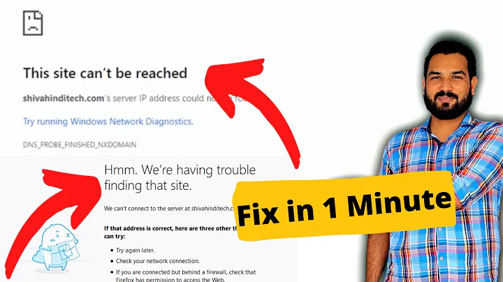 how to fix this site can't be reached or We're having trouble finding that site