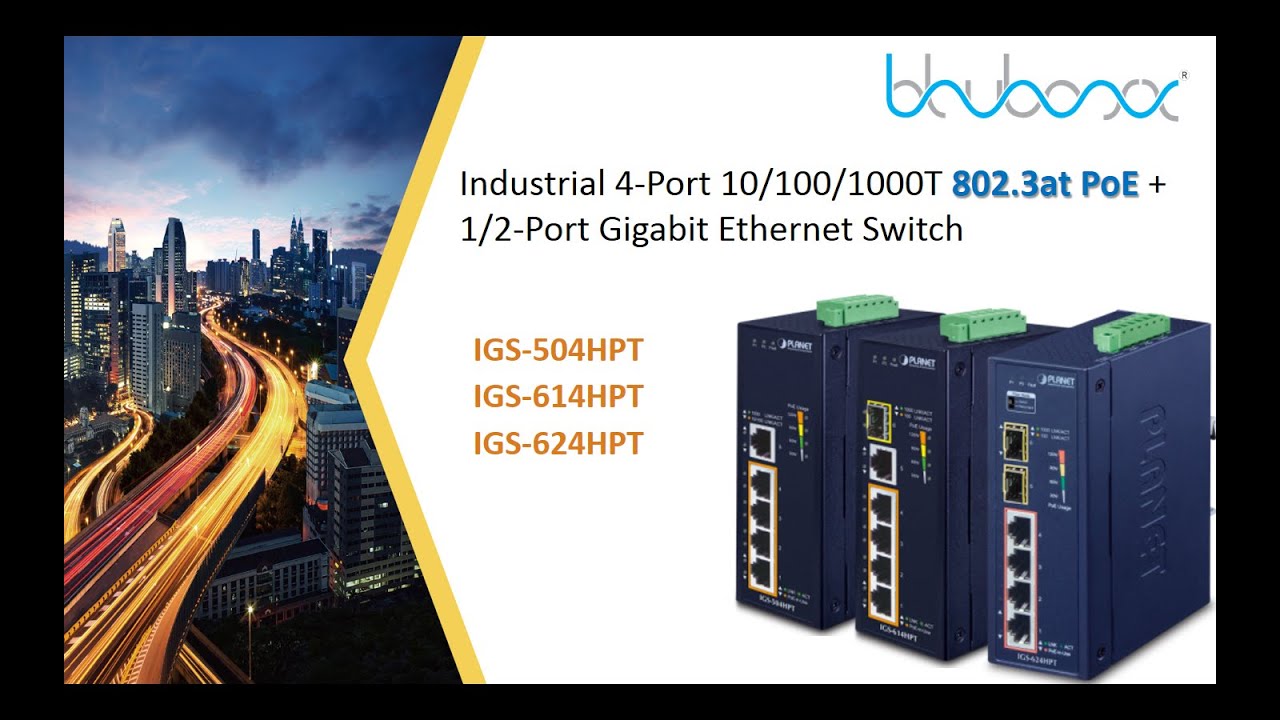 Industrial 4-Port 10/100/1000T 802.3at PoE + 1/2-Port Gigabit Ethernet Switch