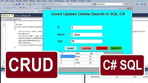 C# With SQL | Insert Update Delete and Search(CRUD) in C# with SQL Using ConnectionString