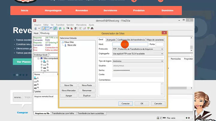 Resolvendo problema de conexão FTP do file zilla