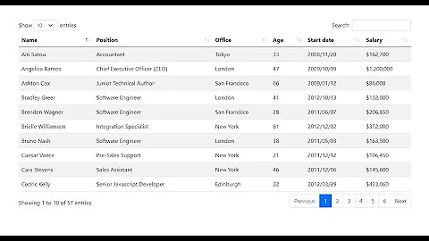 data table bootstrap 5 using HTML CSS JS