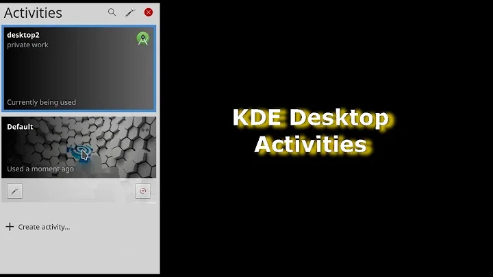 Create different Desktop Activities in KDE Linux Desktop