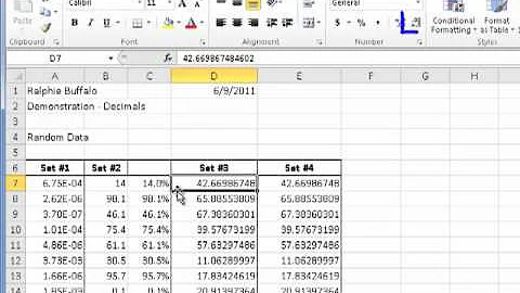 Formatting Numbers in Excel