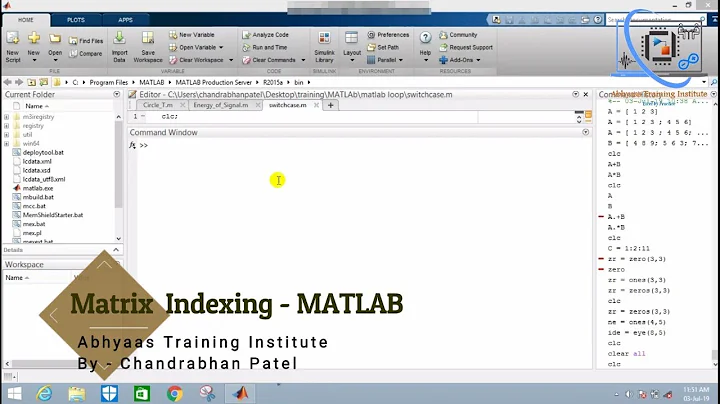 Matrix Indexing in MATLAB ll Extract Column or Row from Matrix in MATLAB ll Hindi