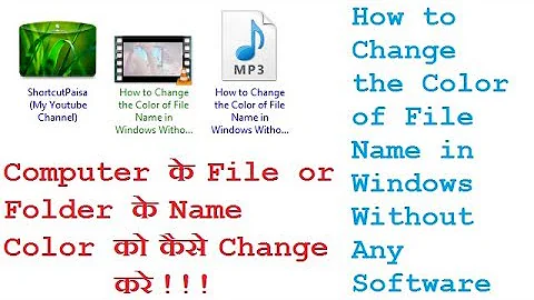 How to Change the Color of File/Folder Name In Windows Without Any Software in Hindi/Urdu