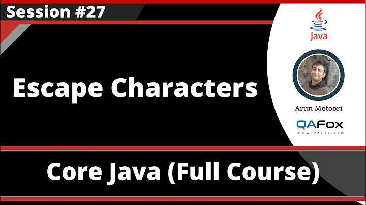 Core Java - Part 27 - Escape Characters