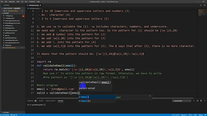 Validate the email address using Regex in Python
