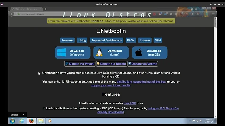 Making a bootable USB Stick with Unetbootin