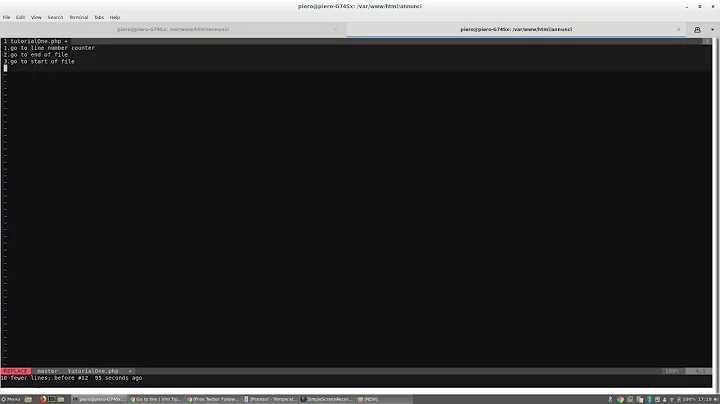 Vim how to go to line, to go end of file or to go beginning of file