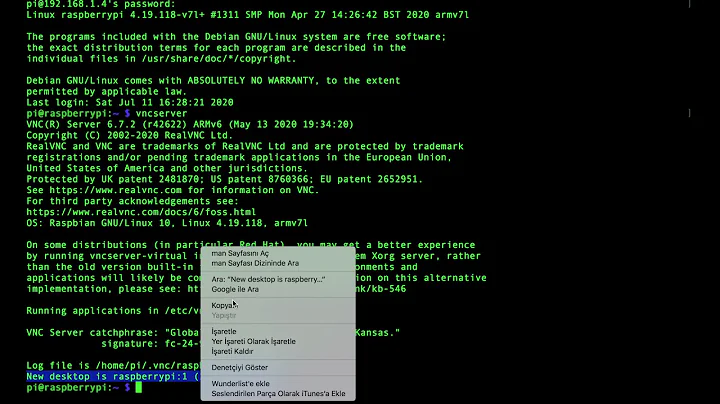 VNC Server "Connection was refused" hatası(error)