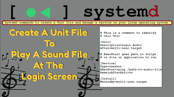 Create A Useful Unit File In systemd That Will Play An Audio File At Your Login Screen