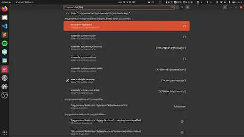 Changing screen brightness on Ubuntu 20.04 with keyboard shortcut