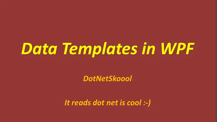 DataTemplates in WPF