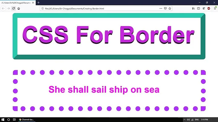 How To Create Borders By Using CSS in HTML - Part 1/3