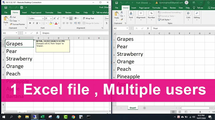 Make 1 Excel file allow Multiple Users at the same time | NETVN