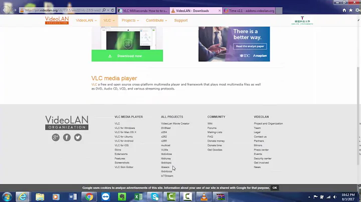 How to show (time) milliseconds, seconds, minutes, hours in VLC