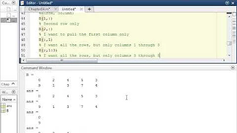 Indexing Values in a Matrix in Matlab