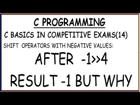 SHIFT OPERATORS WITH NEGATIVE VALUES IN C || C BASICS IN COMPETITIVE EXAMS (PART-14)
