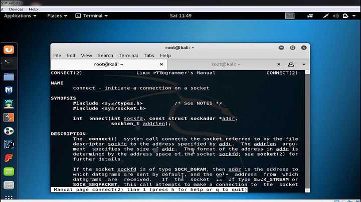 sockaddr in and connect