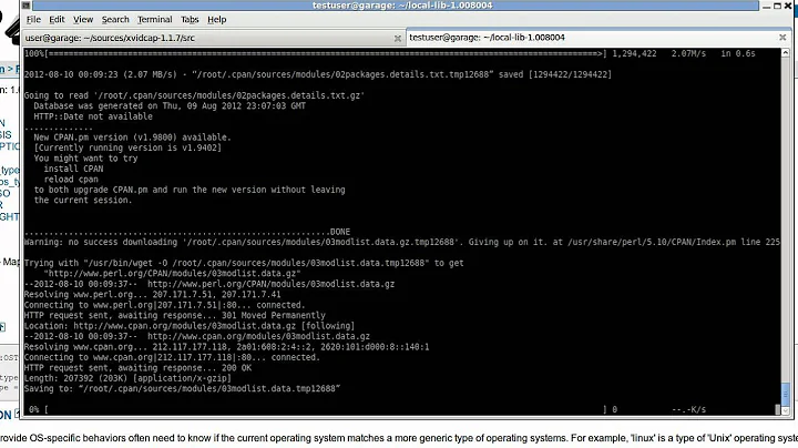 Installing Perl modules under Linux  (Debian) using cpan and App::cpanminus and local::lib