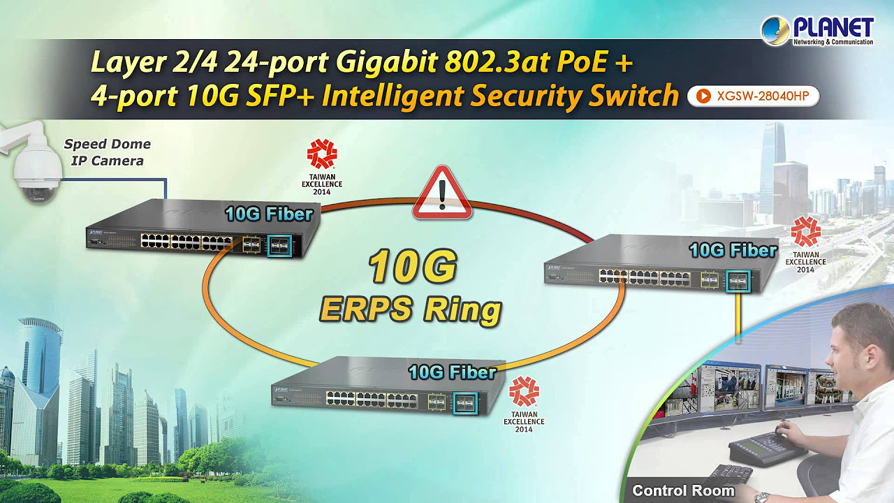 Layer 2/4 24-port Gigabit 802.3at PoE + 4-port 10G SFP+ Intelligent Security Switch (XGSW-28040HP)